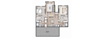 1120 SF Two Bedroom Cornhusker Overlook with Garage  floor plan at The Lodge at Heritage Lakes in Lincoln, NE
