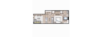 581 SF Studio Conestoga  floor plan at The Lodge at Heritage Lakes in Lincoln, NE
