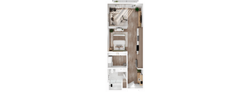 518 SF Studio Floor Plan at Lumen Lofts in Bentonville, AR