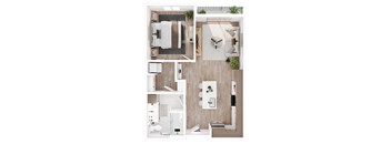 629 SF One Bed Wayde Floor Plan at Lumen Lofts in Bentonville, AR