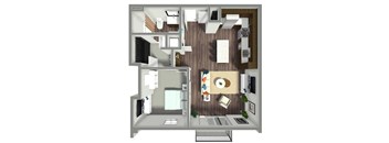 One bed Floor plan at Nexus at Grays Landing in Des Moines, IA