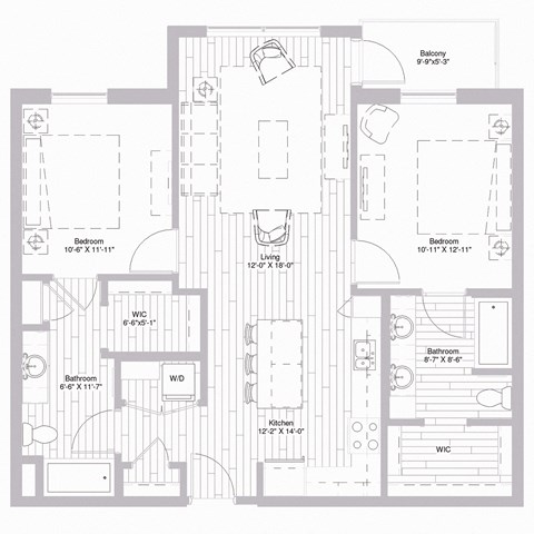 Floor plan at Nexus at Grays Landing in Des Moines, IA