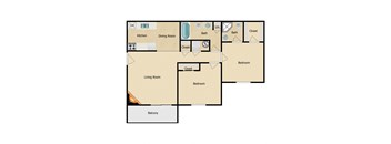 Cypress Floor Plan at Oakwood Trail Apartments in Omaha, NE
