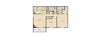 Juniper Floor Plan at Oakwood Trail Apartments in Omaha, NE