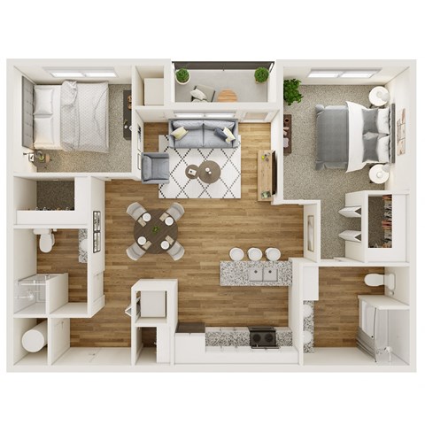 1066 SF ADA Two Bedroom Apartment at The Parker in Papillion, NE