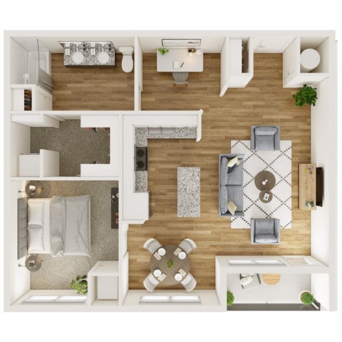 948 SF One Bedroom Plus Den Apartment at The Parker in Papillion, NE