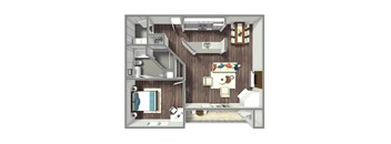 1050 SF one bedroom fapartment home at Parkwood Terrace in Omaha, NE