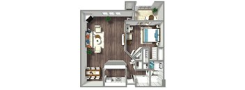 1000 SF One Bedroom apartment home at Parkwood Terrace in Omaha, NE