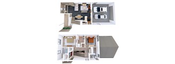 1,461 SF Two Bed Two and a Half Bath Juniper Floor Plan at Red Barn in Bentonville, AR