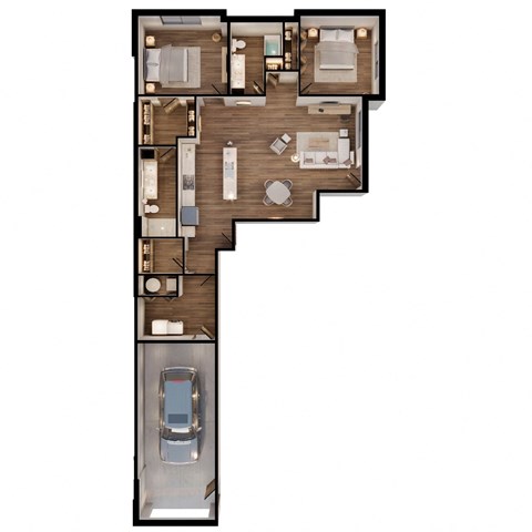 1302 SF two bedroom floor plan at Sterling at Prairie Trail North in Ankeny, IA