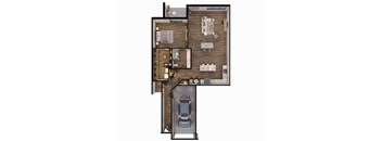 1242 SF two bedroom floor plan at Sterling at Prairie Trail North in Ankeny, IA