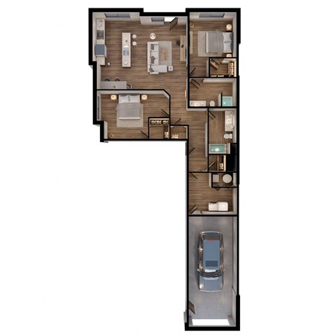 1,274 SF - Two Bed/Two Bath Townhome Floor Plan at The Sterling at Prairie Trail North in Ankeny, IA