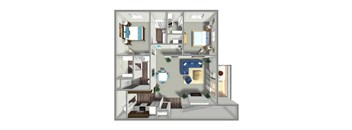 1,120 SF one bed one bath Valencia townhome floor plan at The Sterling at Prairie Trail in Ankeny, IA