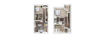 Three bedroom floor plan at The Grove in Rogers, AR