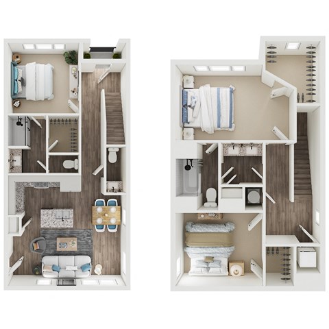 Three bedroom floor plan at The Grove in Rogers, AR