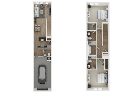 The Cambridge two bedroom floor plan at The Grove in Rogers, AR
