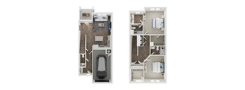 Two bedroom floor plan at The Grove in Rogers, AR