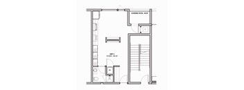 450 SF Studio One Bed Floor Plan at The Howard East Central in Bentonville, AR