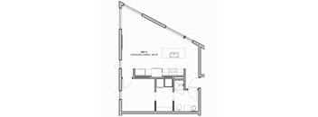 605 SF One Bed One Bath Floor Plan at The Howard East Central in Bentonville, AR