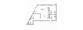 1,266 SF Two Bed Three Bath Loft Floor Plan at The Howard East Central in Bentonville, AR