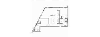 840 SF Two Bed Two Bath Floor Plan at The Howard East Central in Bentonville, AR
