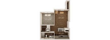 bedroom floor plan an in 1 bed 1 bath, opens a dialog