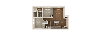 a floor plan of a 1 bedroom apartment