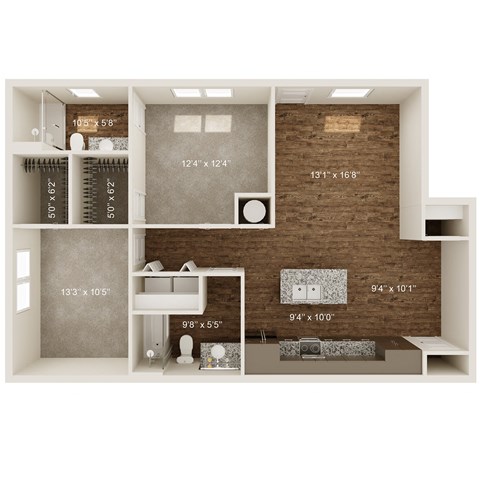 a floor plan of a 1 bedroom apartment