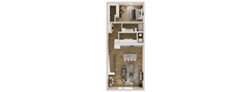 1006 SF One Bedroom Floor Plan at The Trails at North Streams in West Omaha, NE