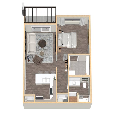 709 SF Studio Floor Plan at VUE19 in Bellevue, NE