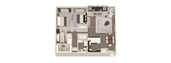 1,244 SF Two-Bedroom at VUE19 in Bellevue, NE