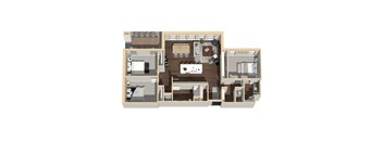 1,496 SF Three Bedroom Apartment Home at Vue 178 in Omaha, NE