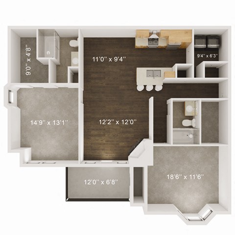 One and Two Bedroom Apartment Homes available at Whispering Hills located at 2510 N. 109th Plaza Omaha, NE 68164