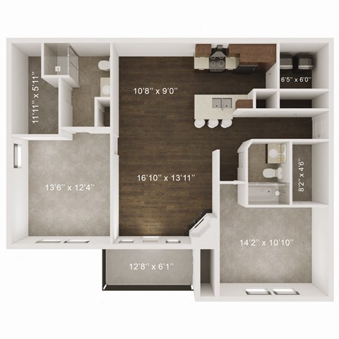 One and Two Bedroom Apartment Homes available at Whispering Hills located at 2510 N. 109th Plaza Omaha, NE 68164