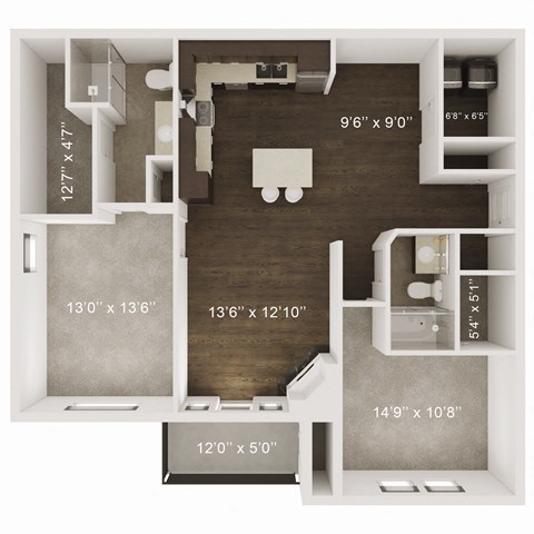 One and Two Bedroom Apartment Homes available at Whispering Hills located at 2510 N. 109th Plaza Omaha, NE 68164