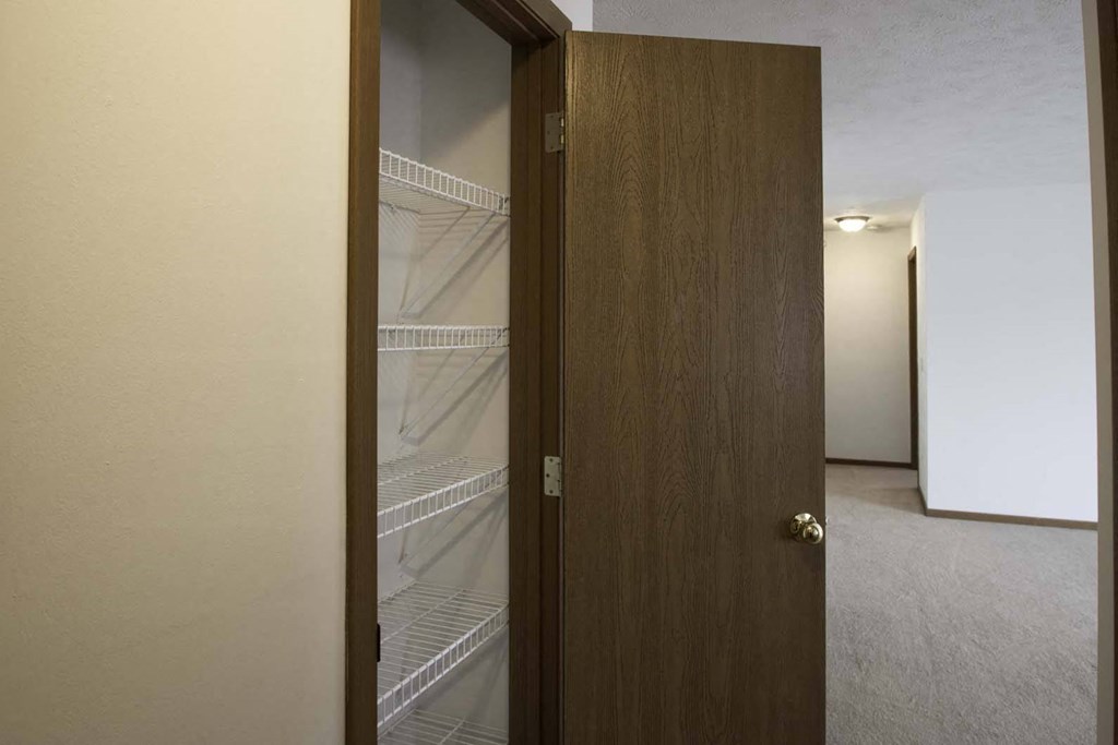 Pantry closets at Flatwater Apartments in La Vista, NE