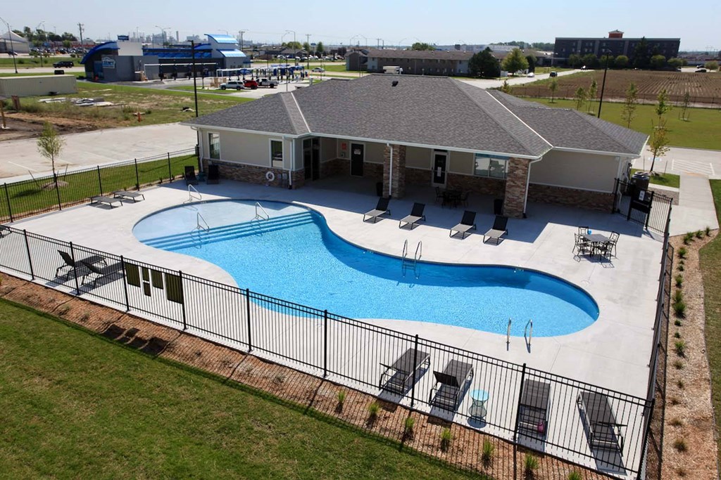Sparkling pool at The Flats at 5th in Columbus, NE