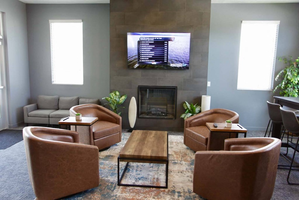 Community clubhouse at The Flats at 5th in Columbus, NE