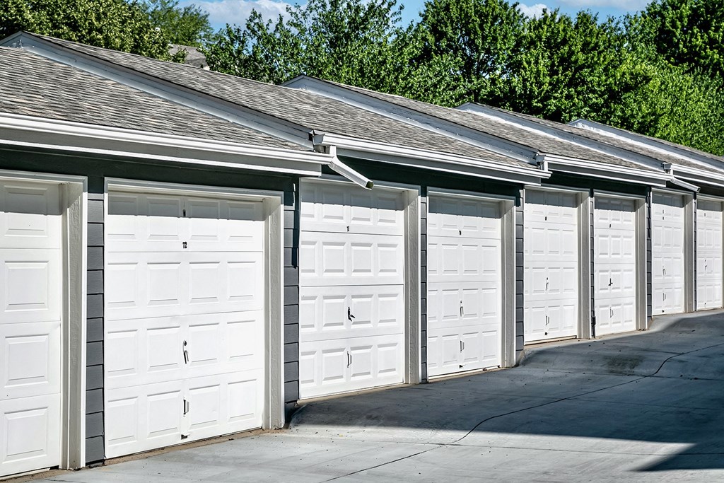 Exterior Garages at Flatwater Apartments in La Vista NE