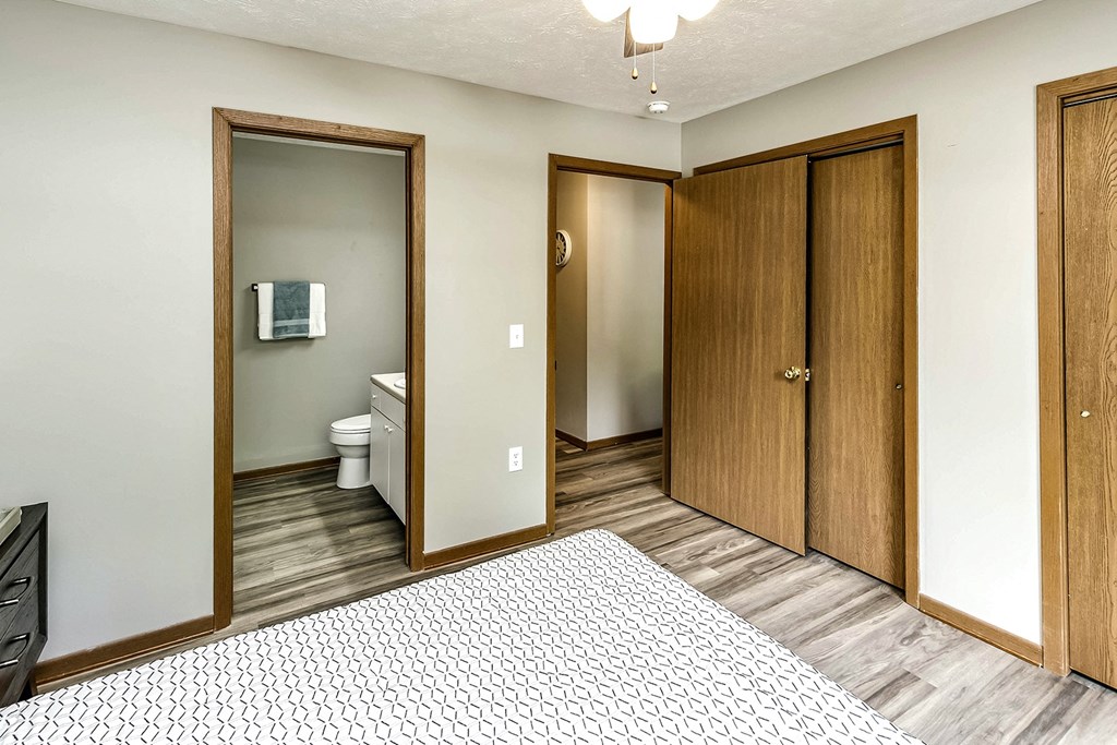 Two bedroom apartment homes with large kitchens and plank flooring at Flatwater in Omaha, NE