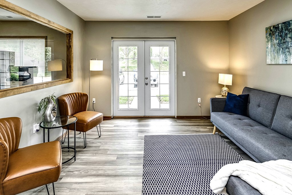 Two bedroom apartment homes with large kitchens and plank flooring at Flatwater in La Vista , NE