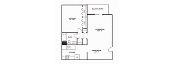 1 Bedroom, 1 Bathroom - 790 SF