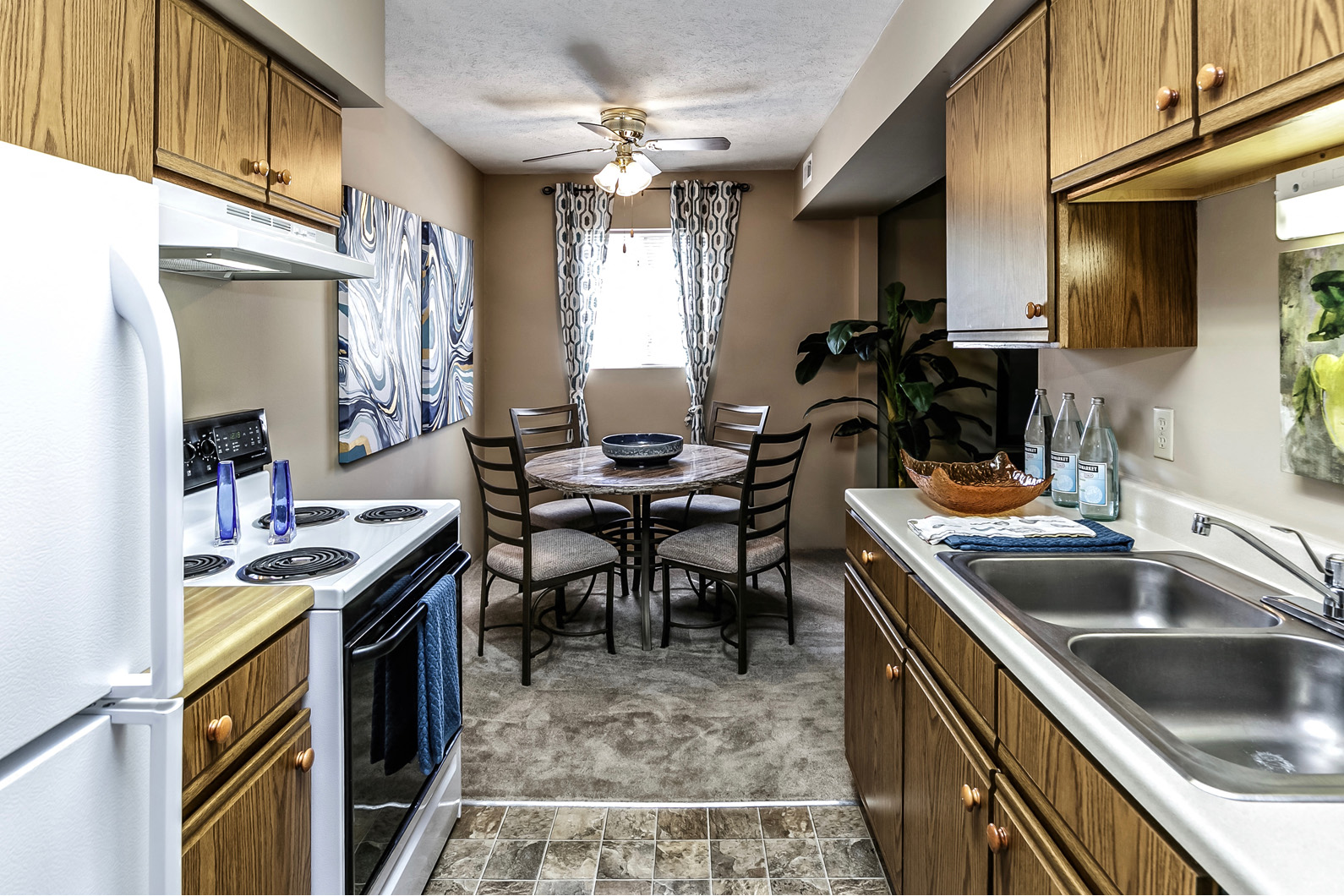 Spacious kitchen at Fox Valley Apartments in Omaha, NE