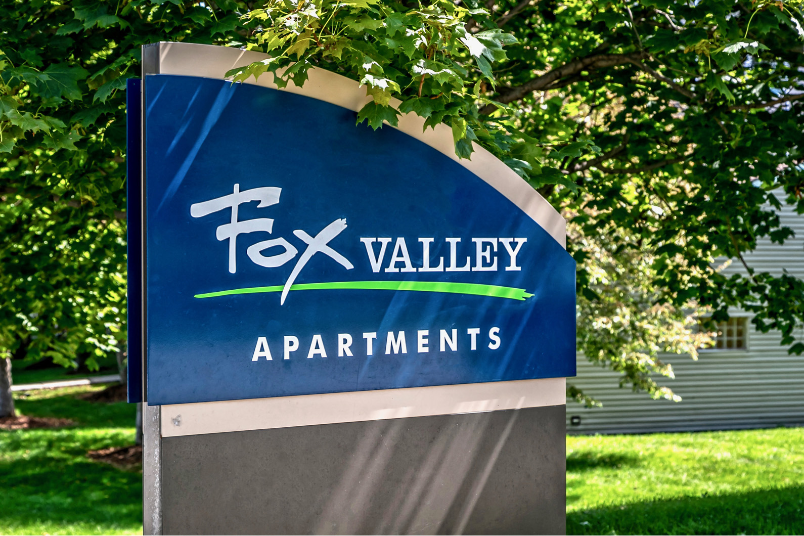 Property signage at Fox Valley Apartments in Omaha, NE