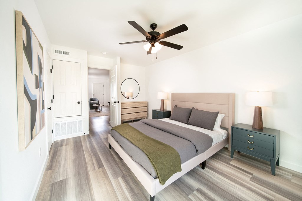 Remodeled apartment homes featuring premium appliances, custom cabinetry, lighting, and LTV flooring at Greenway Flats in Fayetteville, AR.