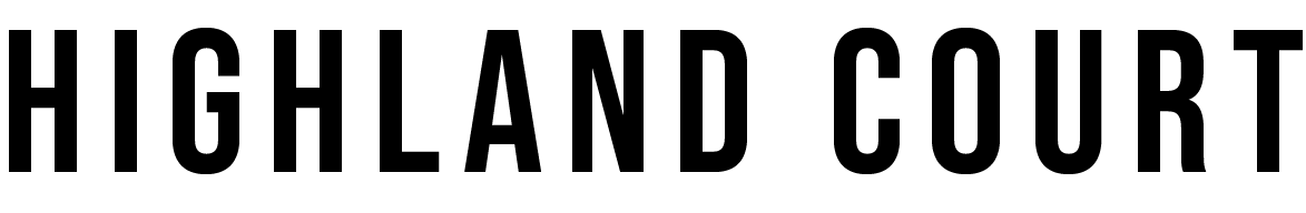 The image displays the words "Highland Court" in large, bold letters.