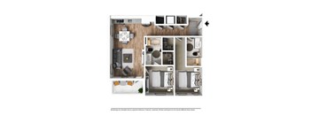 A series of images showing different views of a modern apartment layout.