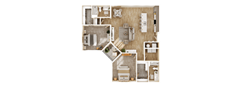 A detailed floor plan of a house layout.