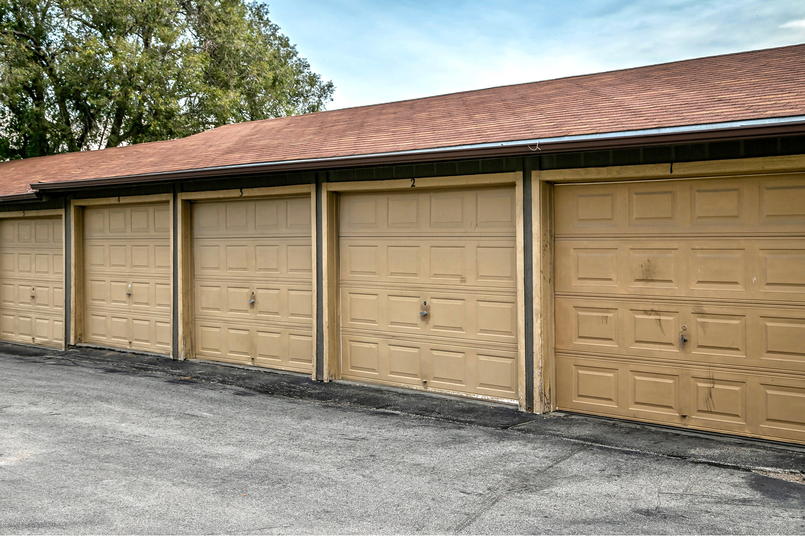 Detached garages at Howard Street Apartments, Omaha, NE