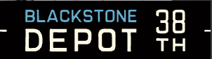 A sign that says Blackstone Depot and 38 North.